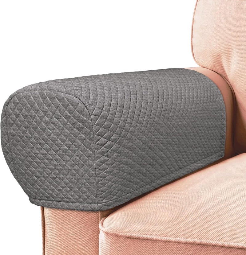 Roytub Stretch Couch Arm Covers, Breathable Armrest Covers for Sofas and Chairs Arm Cover Keep Your Home Clean, Sofa Arm Cover can Decorate and Protect Your Sofa(2 PCS, Grey) - Image 1